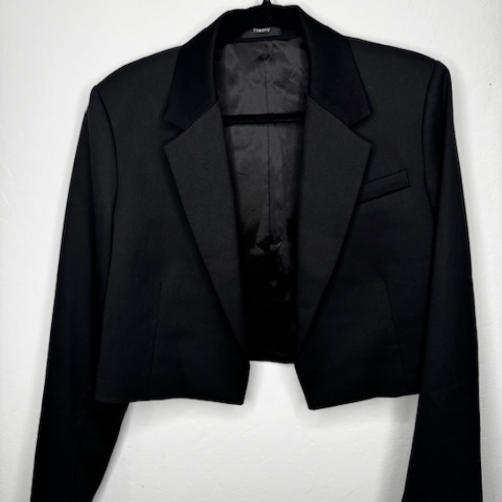Theory Cube Crop Jacket Blazer Size 12